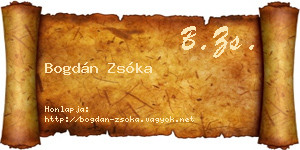 Bogdán Zsóka névjegykártya